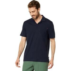 Nautica Men's Dark Navy Sustainable Hemp/Cotton Classic Fit Polo T-shirt Size M